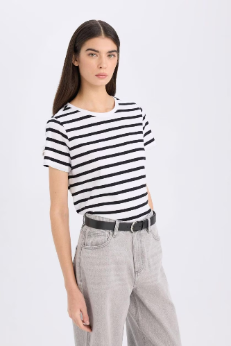 Resim Defacto Kadın T-shirt C2612AX/BK81