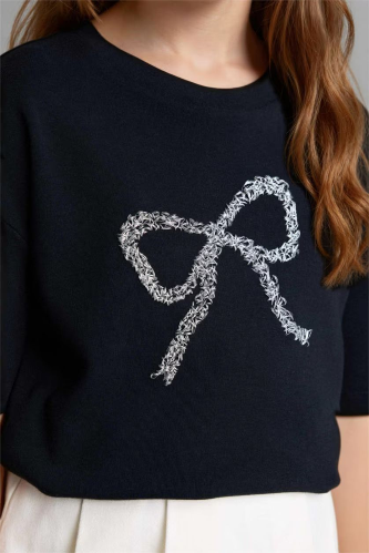 Resim Defacto Kız Çocuk T-shirt H3419A8/BK81