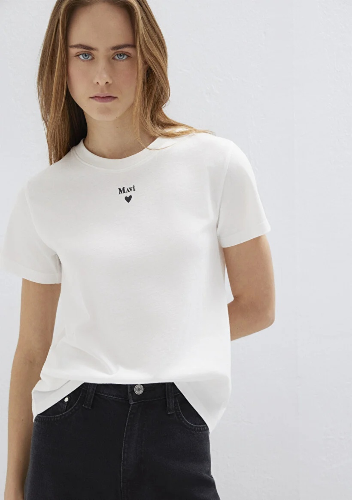 Resim Mavi Mavi Baskılı Kadın T-Shirt M1601185-33389