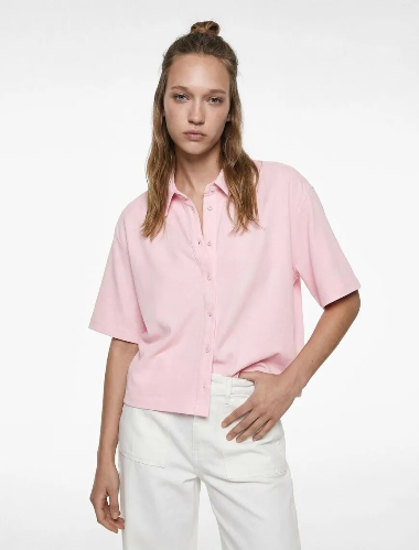 Resim Koton Kadın Kısa Kol Gömlek 6SAL60004IW