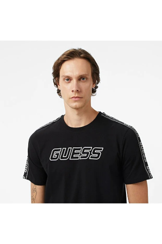Resim Guess Athleisure  Erkek  T-shirt Z4GI18J1314-JBLK Arlo Cn T-Shırt