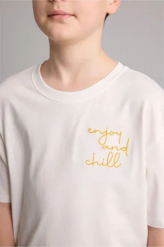 Resim Defacto Erkek Çocuk T-shirt H7563A8/WT34