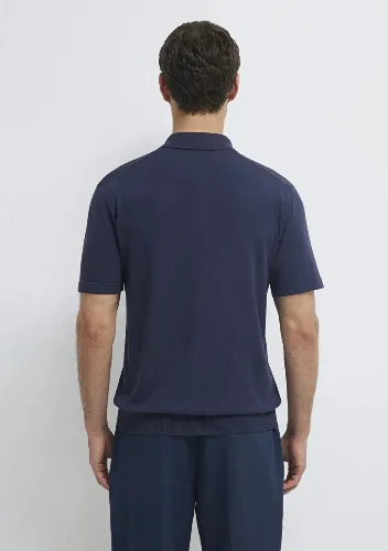 Resim Mavi Erkek Triko T-shirt M0710248-83699