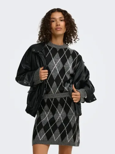 Resim Only Jdybıanka L/S Argyle Pullover Knt Kadın Kazak 15381327