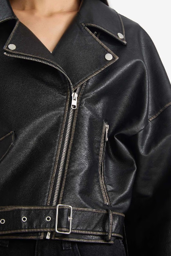 Resim Defacto Kadın Deri Mont G0721AX/BK27