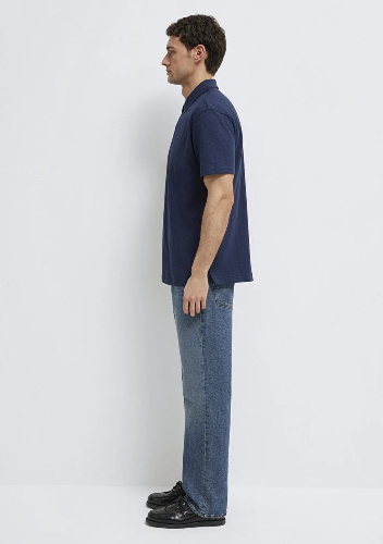 Resim Mavi Polo Yaka Erkek T-shirt M0613152-70490