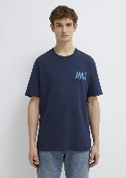 Resim Mavi Tişört Gece Lacivert Erkek T-Shirt M0612468-70490