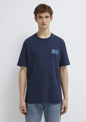 Resim Mavi Tişört Gece Lacivert Erkek T-Shirt M0612468-70490