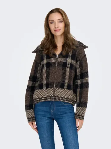 Resim Only Onlmaroon Ls Zıp Collar Cardıgan Knt Kadın Kazak 15358211