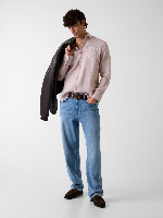 Resim Guess  Erkek  Gömlek M6GH59W1827-F6BX Eco Napa Lınen Solıd Ls Shırt