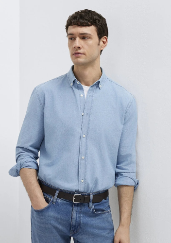 Resim Mavi Erkek Uzun Kol  Gömlek M0211977-70730