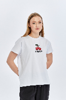 Resim Viole&More Kadın T-Shirt Yk22 Cherry Baskılı