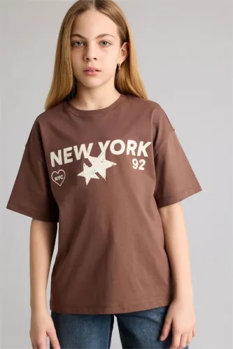 Resim Defacto Kız Çocuk T-shirt G1783A8/BN167