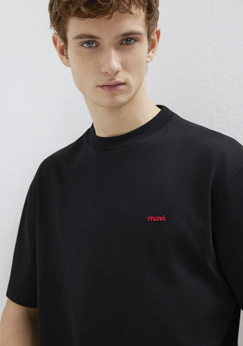 Resim Mavi Baskılı Erkek T-Shirt M0612216-900