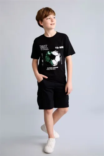 Resim Defacto Erkek Çocuk T-shirt H6386A8/BK81