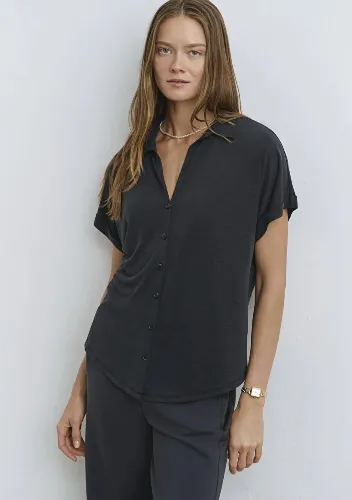 Resim Mavi Kısa Kol Kadın T-Shirt M168081-900
