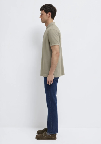 Resim Mavi Polo Yaka Erkek T-shirt M0613151-70360