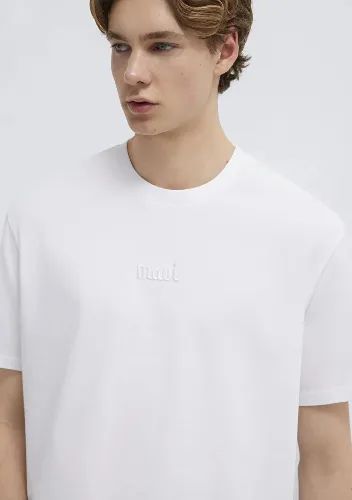 Resim Mavi Erkek Mavi Baskılı T-Shirt M0610100-620