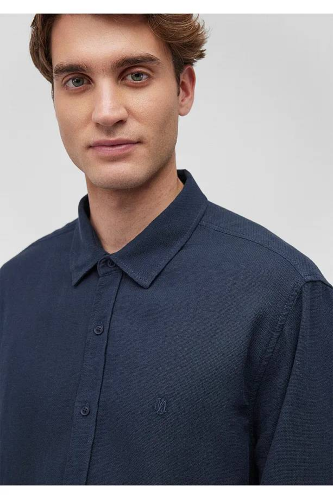 Resim Mavi Uzun Kol Erkek Gömlek M0211650-70490