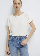 Resim Mavi Kısa Kol Kadın T-Shirt M167245-25705