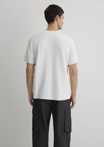 Resim Mavi Erkek Bisiklet Yaka T-Shirt M0610277-70054