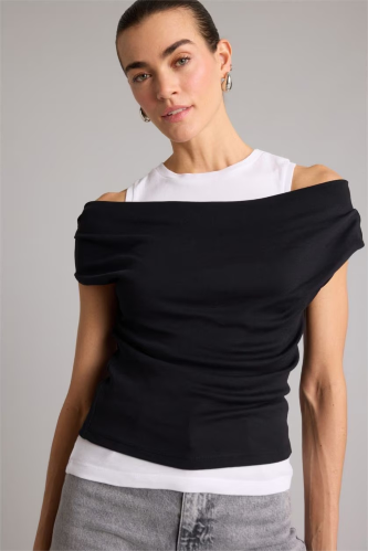 Resim Defacto Kadın T-shirt G9546AX/BK81