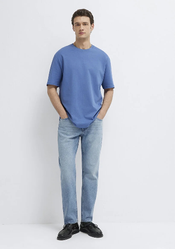 Resim Mavi Erkek T-shirt M0611924-70738