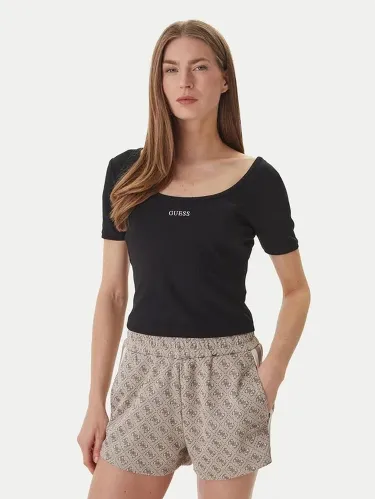 Resim Guess Athleisure  Kadın  T-shirt V6GP04K2969-JBLK Cırce Ss Rıb Top