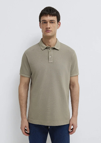 Resim Mavi Polo Yaka Erkek T-shirt M0613151-70360