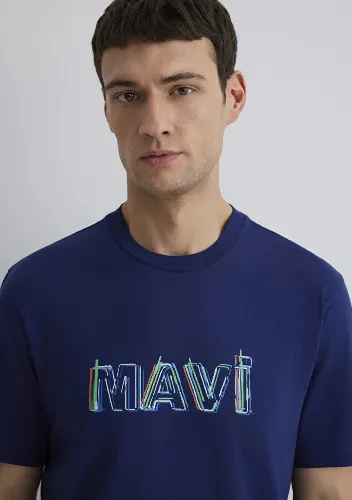 Resim Mavi Erkek T-shirt M0612587-70496