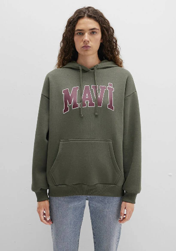 Resim Mavi Logo Kapüşonlu Kadın Sweat M1600361-71581
