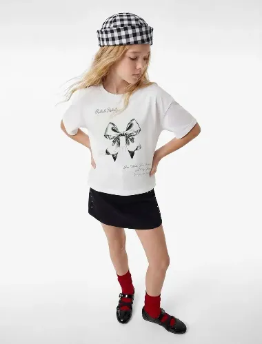 Resim Koton Kız Çocuk T-shirt 6SKG10510AK