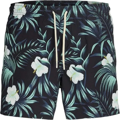 Resim Jack & Jones Jpstmauı Flower Seersucker Swımshort Rrg Erkek Deniz Şortu 12291429