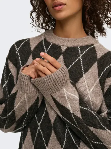 Resim Only Jdybıanka L/S Argyle Pullover Knt Kadın Kazak 15381327
