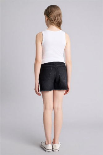 Resim Defacto Kız Çocuk Kot&Kanvas Şort D7106A8/NM36