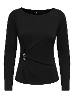 Resim Only Onlelena L/S Boatneck Metal Top Jrs Noos Kadın T-shirt 15380314