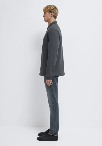 Resim Mavi Polo Yaka Erkek T-shirt M0613154-70088