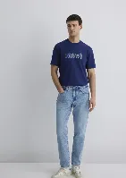 Resim Mavi Erkek T-shirt M0612587-70496