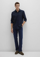 Resim Mavi Uzun Kol Erkek Gömlek M0211656-80872