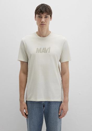 Resim Mavi Logo Erkek T-shirt M0612896-70134