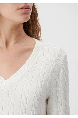 Resim Mavi V Yaka Kadın Kazak M1710340-70057