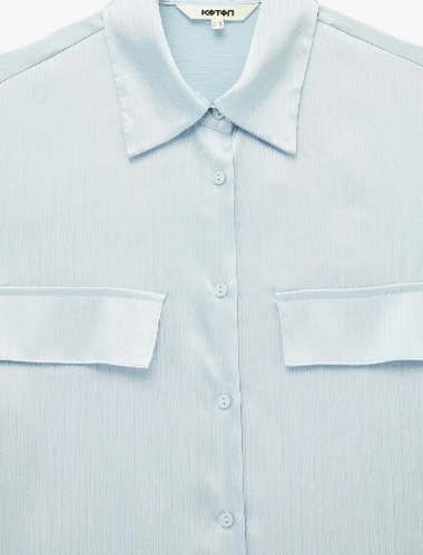 Resim Koton Kadın Kısa Kol Gömlek 6SAK60006PW