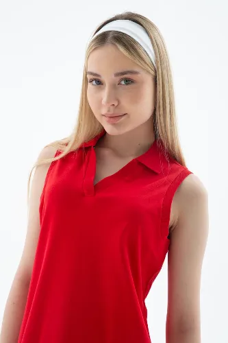 Resim Fashion Friends Kadın Polo V Yaka Kolsuz Elbise 26Y0600K1