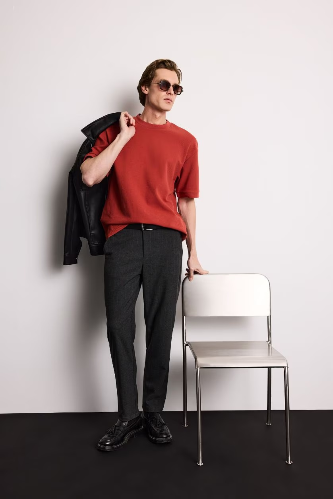 Resim Defacto Erkek T-shirt F9856AX/BR91