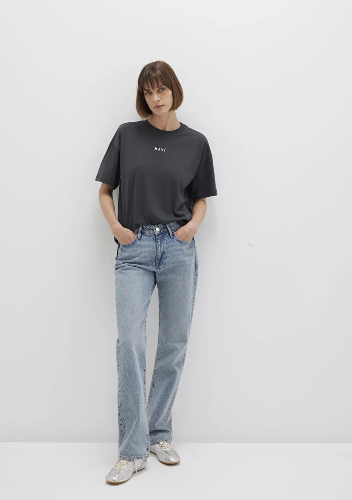 Resim Mavi Mavı Baskılı Kadın T-Shirt M1612518-70087