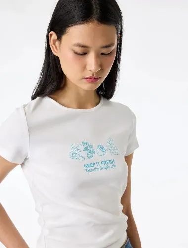 Resim Koton Kadın T-shirt 6SAL10552IK