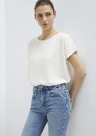 Resim Mavi Kısa Kol Kadın T-Shirt M167245-25705