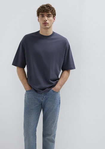 Resim Mavi Erkek T-shirt M0613113-70101