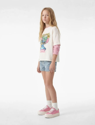 Resim Koton Kız Çocuk T-shirt 6SKG10149AK