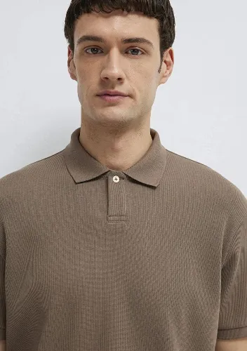Resim Mavi Polo Yaka Erkek T-shirt M0613126-83866